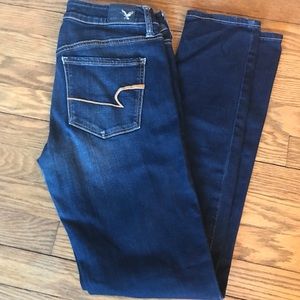 American Eagle skinny super stretch dark blue denim